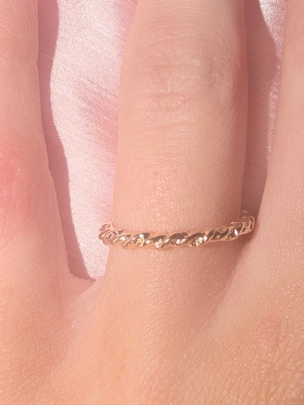 Gold Textured Stackable Women's Ring - Picture 2 of 2